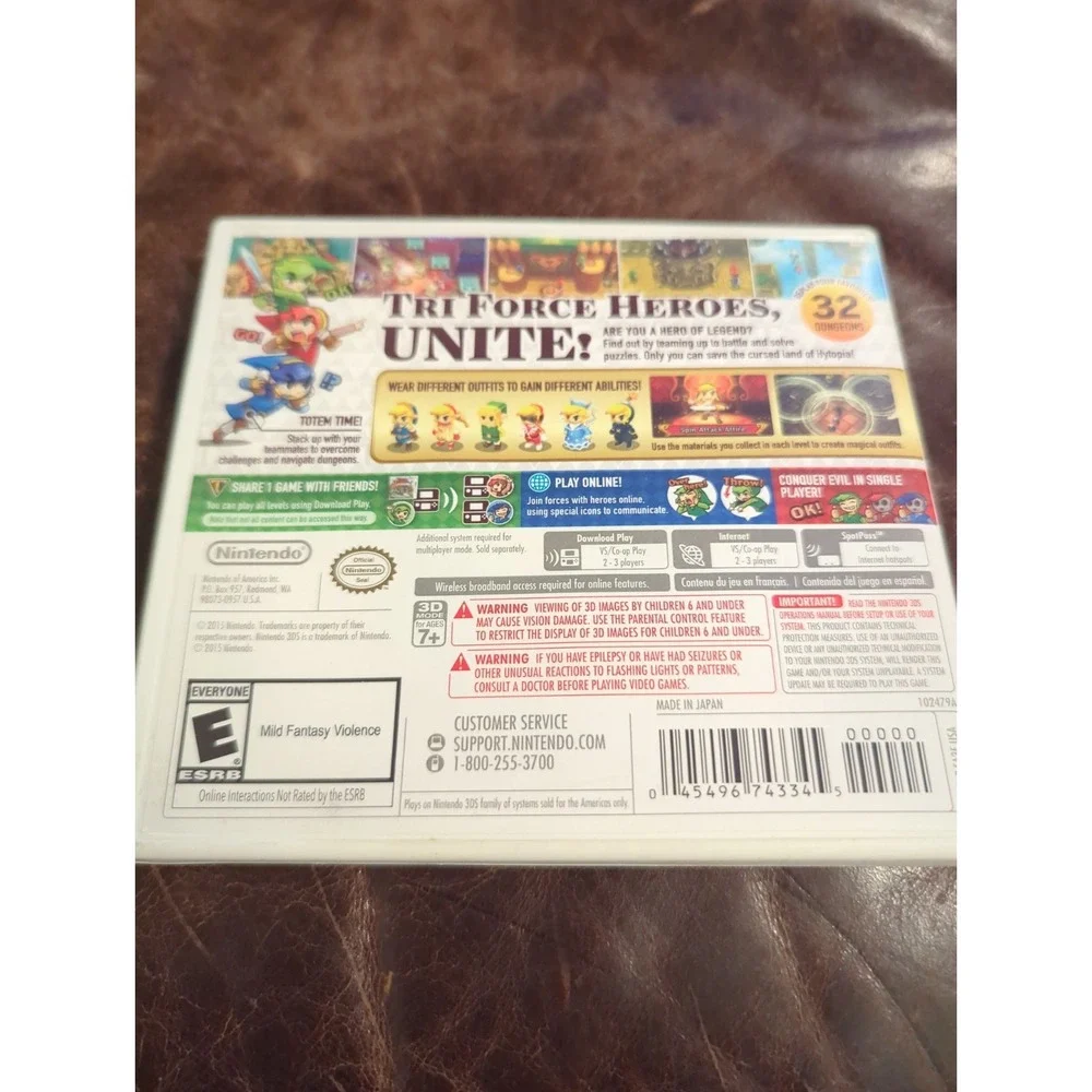 The Legend Of Zelda: TriForce Heroes Nintendo 3DS 2015 with Case